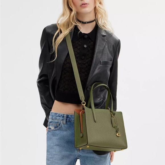 Authentic COACH 1941 pebbled leather 3 compartments 2way zip Satchel/Crosby - Picture 16 of 16